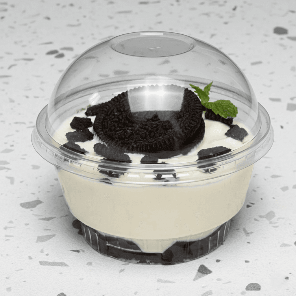 Karat® Clear PET Dome No Hole Lid For PET Cup/Dessert Cup - Image 1