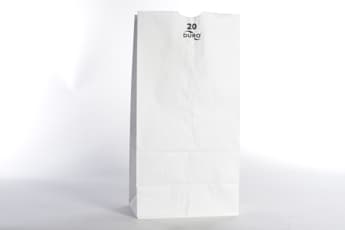 8 1/4" x 5 5/16" x 16 1/8" White Paper Bag - Image 1