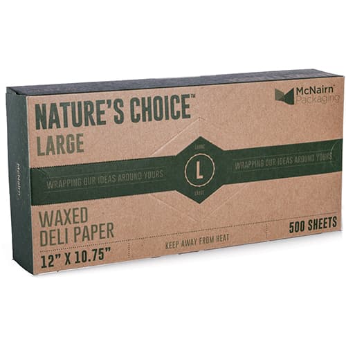 12" x 10-3/4" Waxed Paper Wrap, Brown Kraft - Image 1