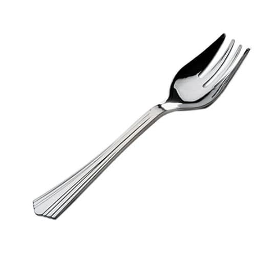 CaterLine® Reflections 10" Silver Plastic Serving Fork - Image 1