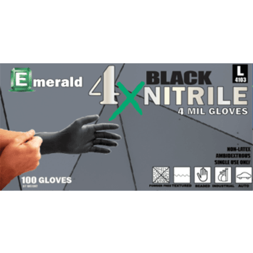 Emerald Black Nitrile Powder Free Exam Glove, Large - Image 1