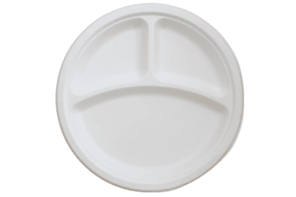 9" Round 3 compartment Fiber Plate
