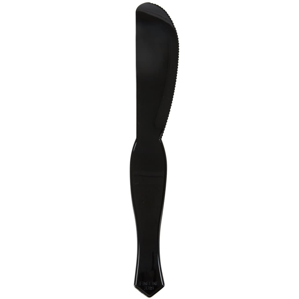 Fineline Platter Pleasers 3318-BK 8 1/4" Disposable Black Plastic Sandwich Spreader - Image 1