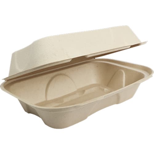 World Centric® 9" x 6" x 3" Fiber Compostable Hoagie Box - Image 1