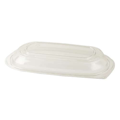 Clear PET Lid - fits 16 oz Rectangle PP Food Container - Image 1