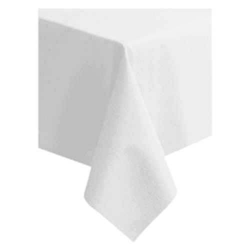 Hoffmaster 210441 50" x 108" Linen-Like White Table Cover - Image 1