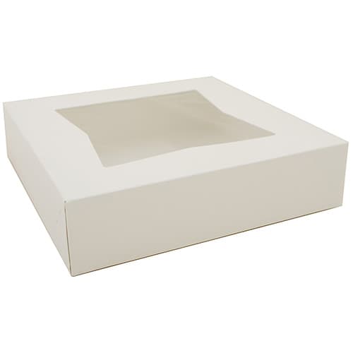10" x 10" x 2.5" White Window Bakery Box