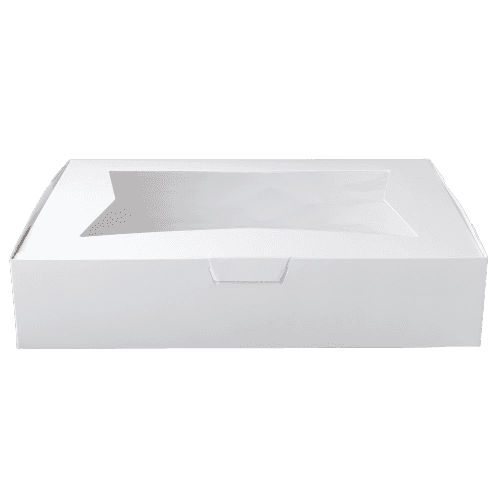 Southern Champion 19" x 14" x 4" White Auto-Popup 1/2 Sheet Window Bakery Box - Image 1