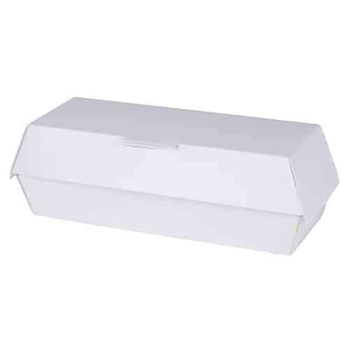 6 x 2" Clay Coated Hot Dog Clamshell, White