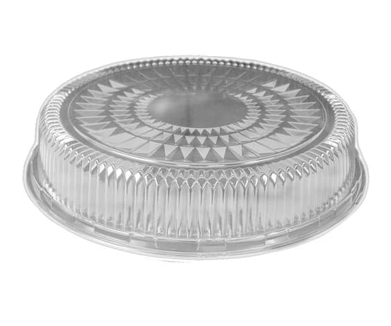 12" Clear Dome PET Lid - fits 12" Round Serving Tray