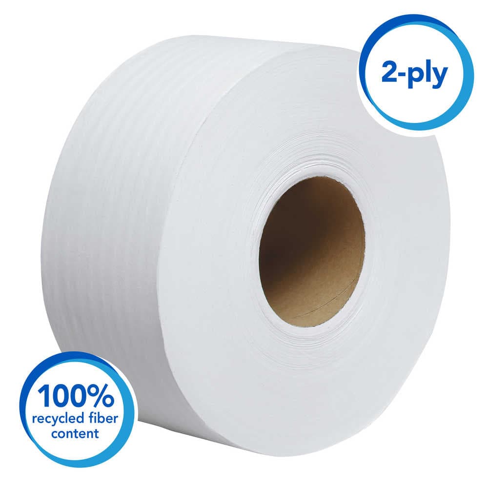 Scott® Essential 100% Recycled Fiber JRT Jumbo Roll Bath Tissue