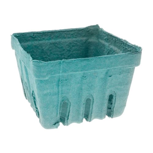 Pactiv 1 Quart Green Molded Pulp Berry / Produce Basket - Image 1