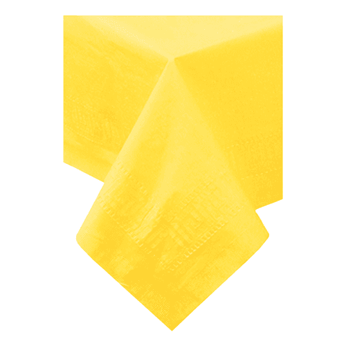 Hoffmaster 220640 54" x 108" Sun Yellow Cellutex Tissue / Poly Paper Table Cover - Image 1