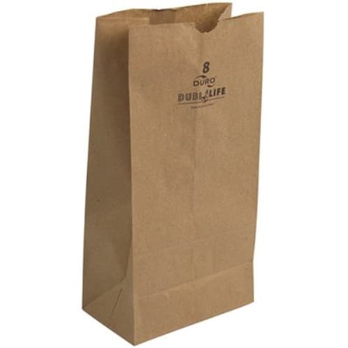 6 1/8" x 4 1/8" x 12 7/16" Kraft Paper Bag