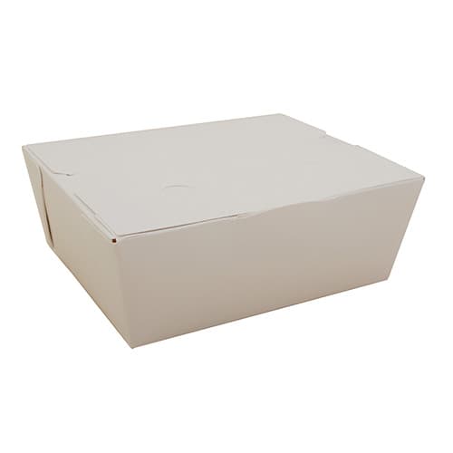 Southern Champion 6" x 4 3/4" x 2 1/2" White Microwavable Folded Paper #8 Take-Out Container