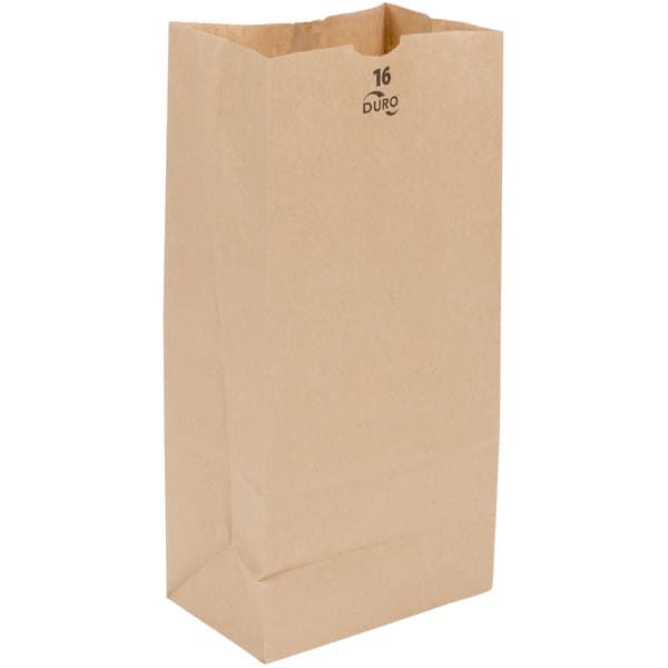 7 3/4" x 4 13/16" x 16" Kraft Paper Bag