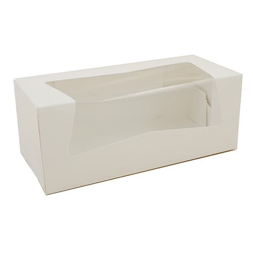 Southern Champion 9" x 4" x 3.5" White Auto-Popup Window Bakery Box - Image 1