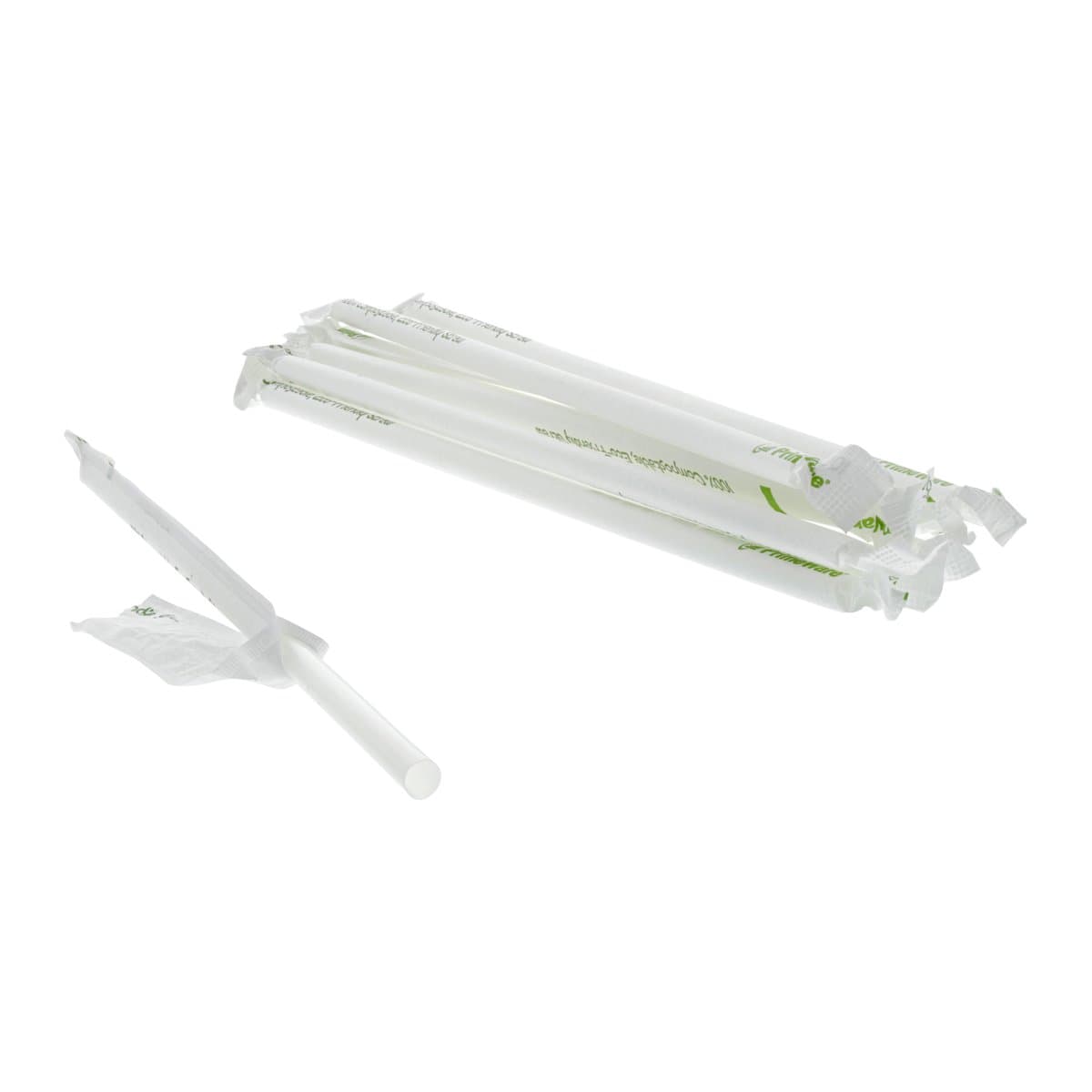 7.75" Clear PLA Straw, Wrapped