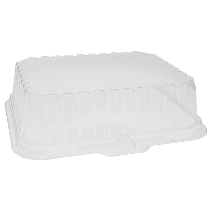 Pactiv Oblong OPS Deep Dome Clear Lid for Supermarket Tray 4S - Image 1