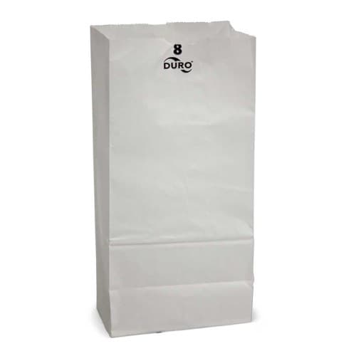 6 1/8" x 4 1/16" x 12 7/16" White Paper Bag