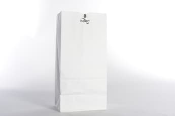 6 1/8" x 4 1/16" x 12 7/16" White Paper Bag - Image 1
