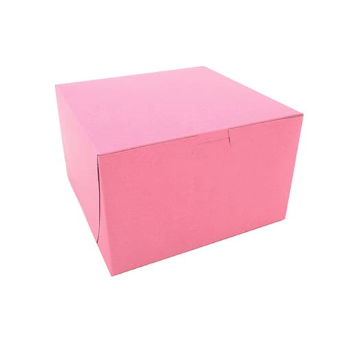 Southern Champion 8" x 8" x 5" Pink Non-Window Bakery Box - Image 1