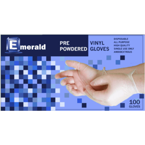 Emerald Small Shannon Vinyl Latex Free Powdered Glove - Image 1