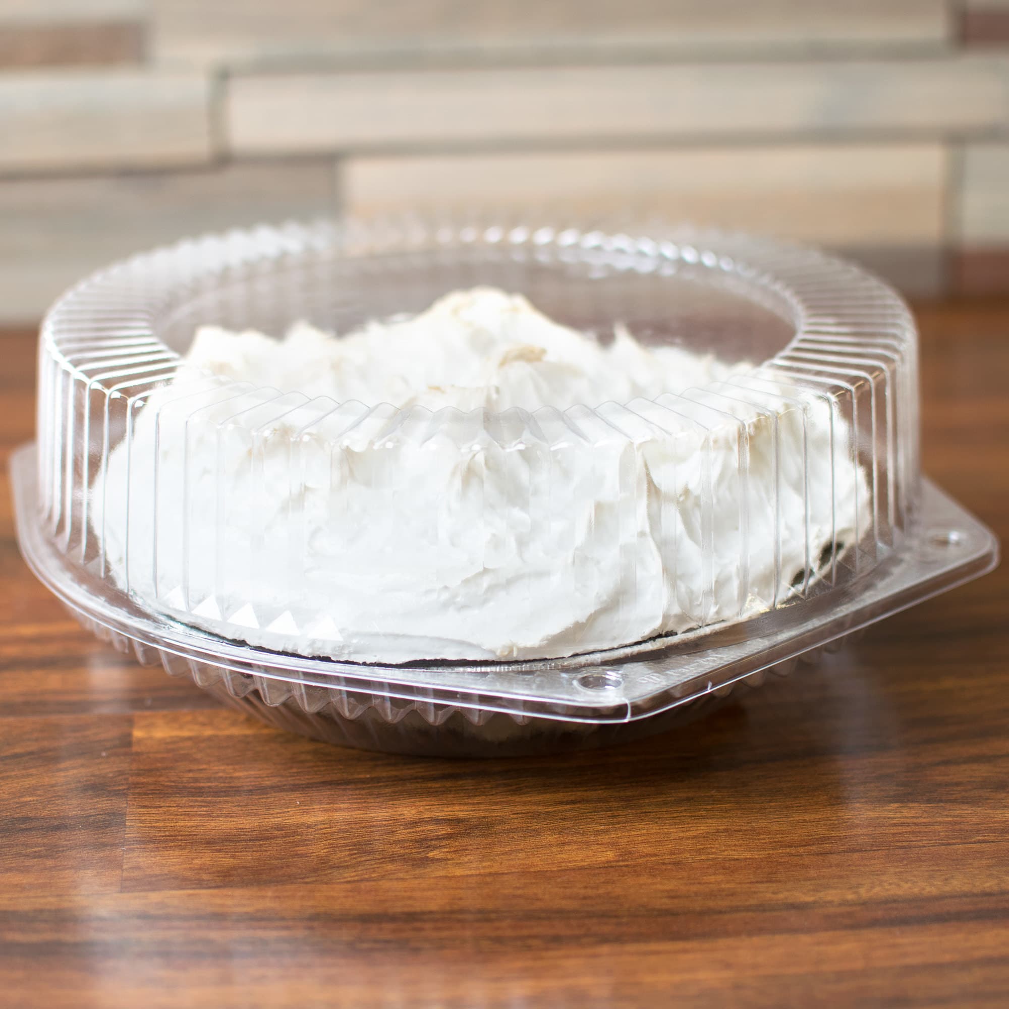 Polar Pak 03240 9" Hinged OPS Plastic Deep Pie Container - Image 1