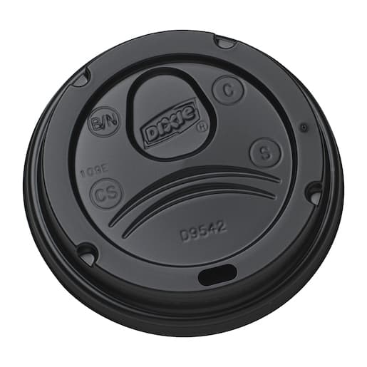 Dixie® Large Black Dome Plastic Hot Cup Lids - Image 1