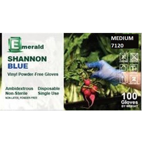 Emerald Medium Shannon Vinyl Latex Free Powder Free Glove - Image 1
