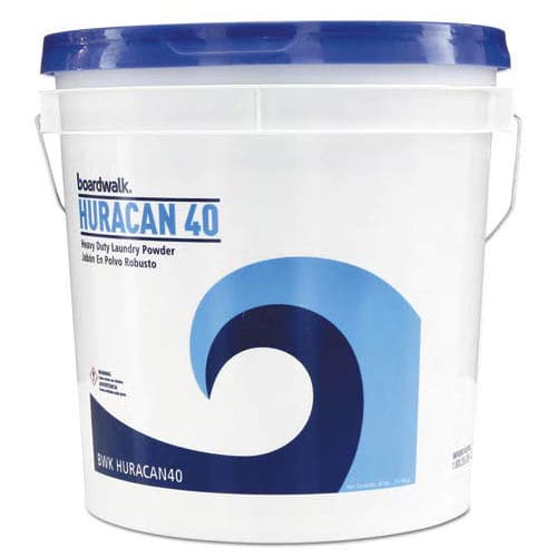 Boardwalk HURACAN40 Low Suds Industrial Powder Laundry Detergent, Fresh Lemon Scent, 40lb Pail