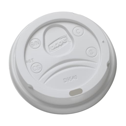 Dixie® Medium White Dome Plastic Hot Cup Lids - Image 1