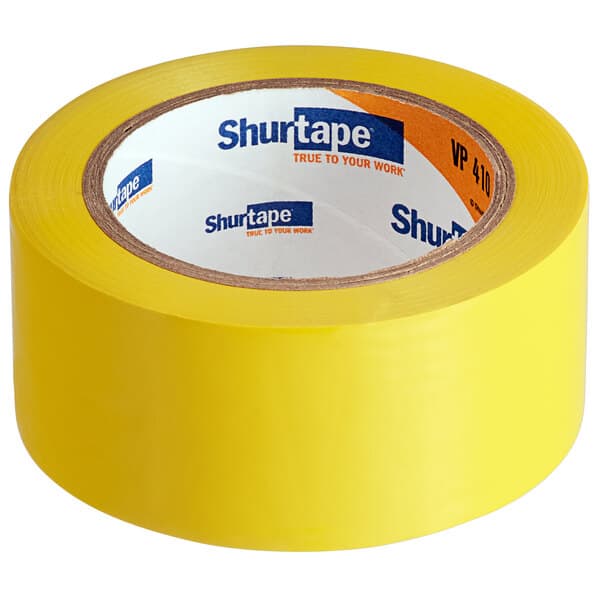 Shurtape VP 410 2" x 36 Yards Yellow Line Set Tape - Image 1