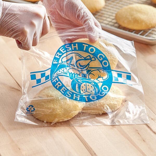 Elkay 10" x 8" 1.25 mil Zipper Saddle Pack Deli Bag -- Printed "Fresh to Go" One Color,