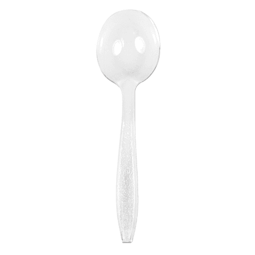 Berk Clear Heavy Weight Plastic Soup Spoon - Image 1