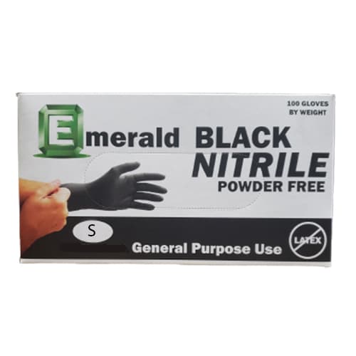Emerald Black General-Purpose Powder-Free Small Nitrile Glove - Image 1