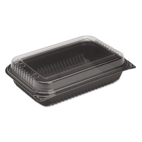 Solo Creative Carryouts Black/Clear 1-Compartment Dinner Box PS Plastic Hinge - Image 1