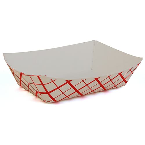 Specialty Quality Packaging #200 2 lb. Red Check Food Tray - Image 1