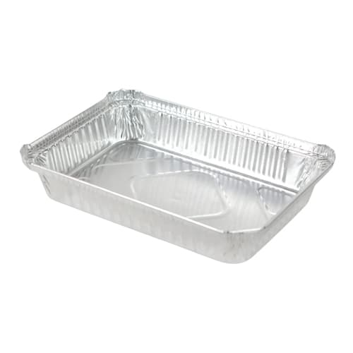 Western Plastics 1.5 lb. Shallow Oblong Take-out Foil Pan - Image 1