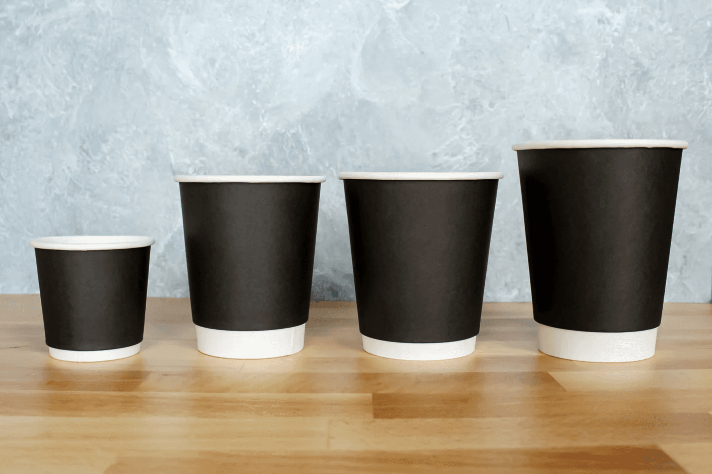 10 oz PE Lined Double Wall Paper Hot Cup, Black - Image 1