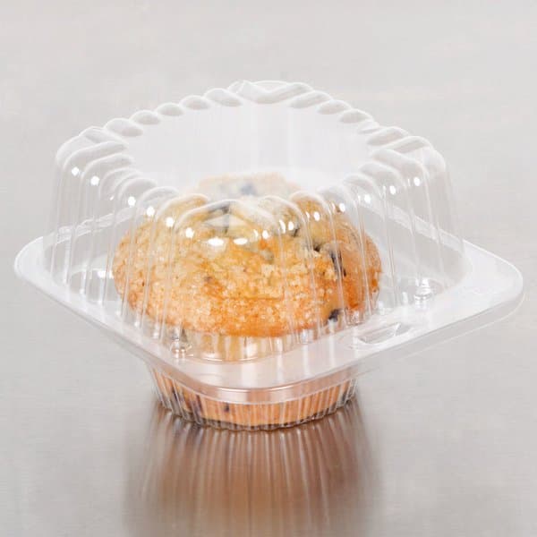 Polar Pak 1 Compartment Clear PET Muffin Takeout Container - Image 1