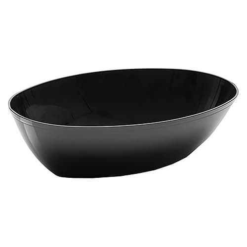 CaterLine® A7LBBL Pack N Serve 1/2 Gallon (64 oz.) Black Polystyrene Luau Bowl - Image 1