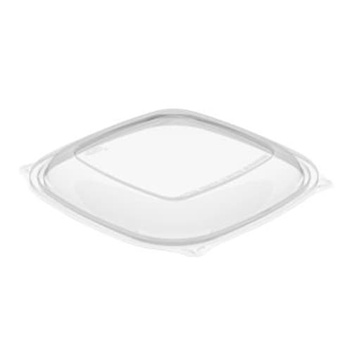 Dart C2464BDL PresentaBowls Pro Clear Square Lid for 24, 32, 48, and 64 oz. Square Plastic Bowls - Image 1