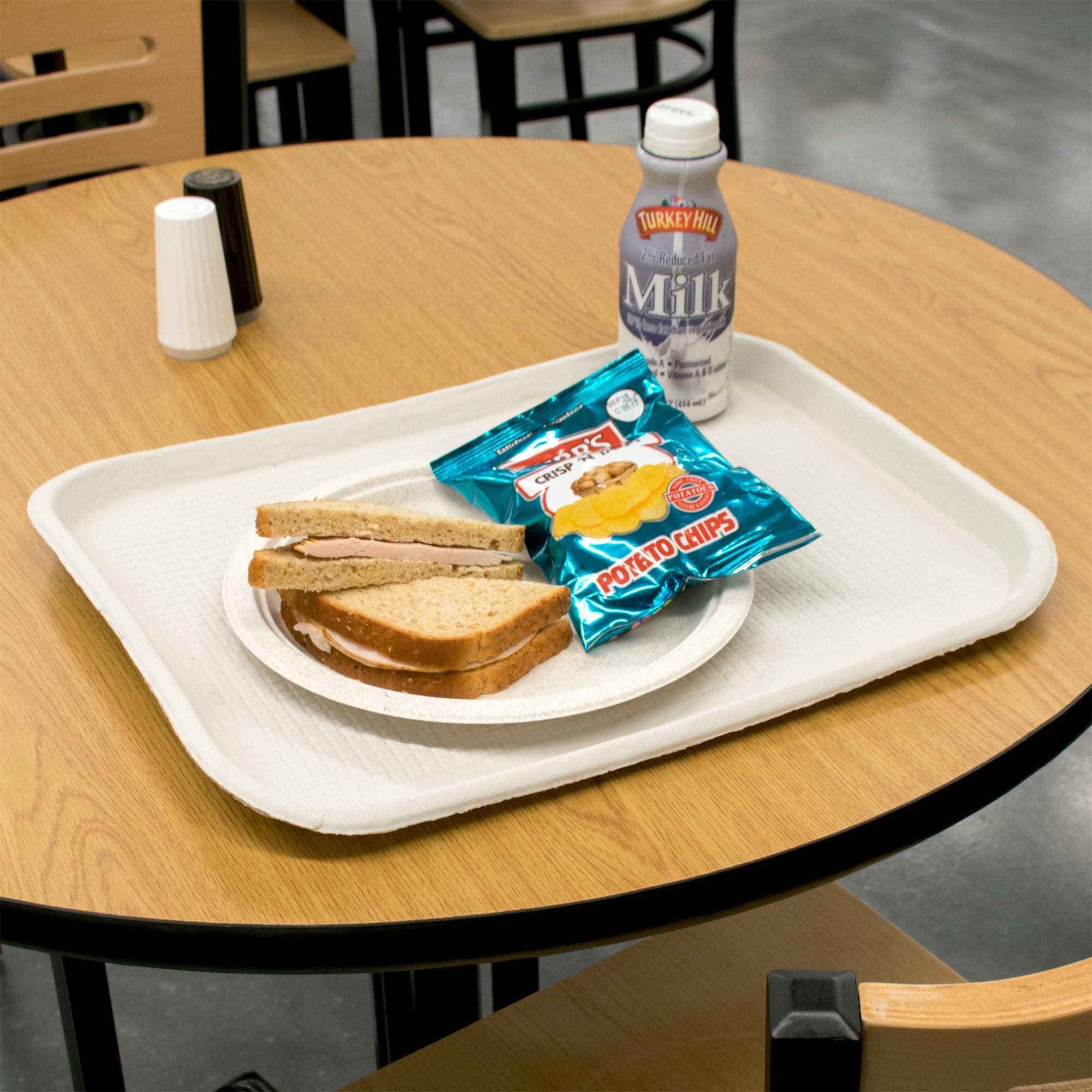 Huhtamaki Savaday® Compostable Natural 14" x 18" Molded Fiber Tray - Image 1