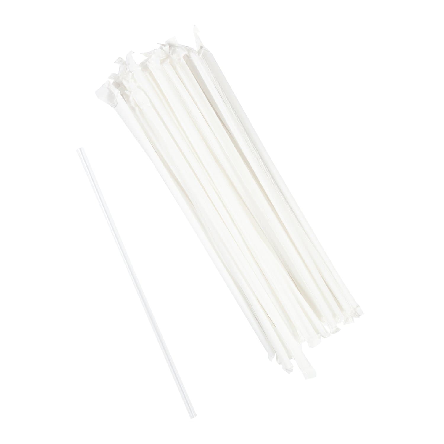 AmerCare Royal 10.25" Jumbo Clear Paper Wrapped Plastic Straw - Image 1