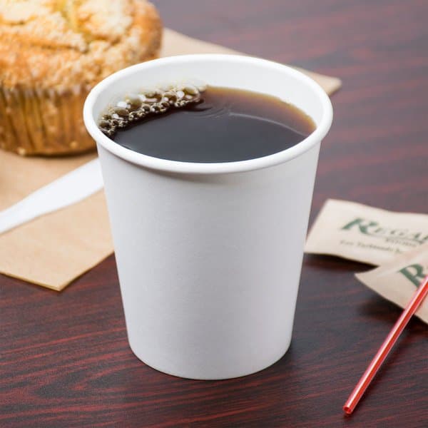 UniCup 10 oz. White Single Sided Poly Paper Hot Cup - Image 1