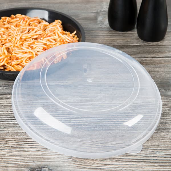 Fineline HC0909.L ReForm 9" Clear High Dome Plastic Catering Bowl Lid - Image 1