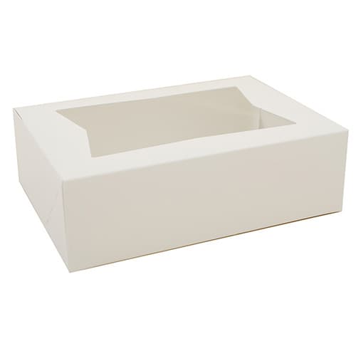 8" x 5.75" x 2.5" White Auto-Popup Window Bakery Box - Image 1