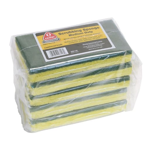 O'Cedar 6 1/4" x 3 1/4" x 7/8" Yellow/Green Scrubbing Sponge - Image 1