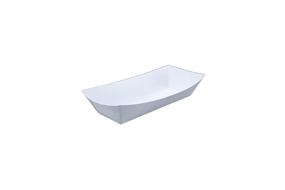 Southern Champion 7" x 2 3/4" x 1 1/2" White Paper Hot Dog Tray
